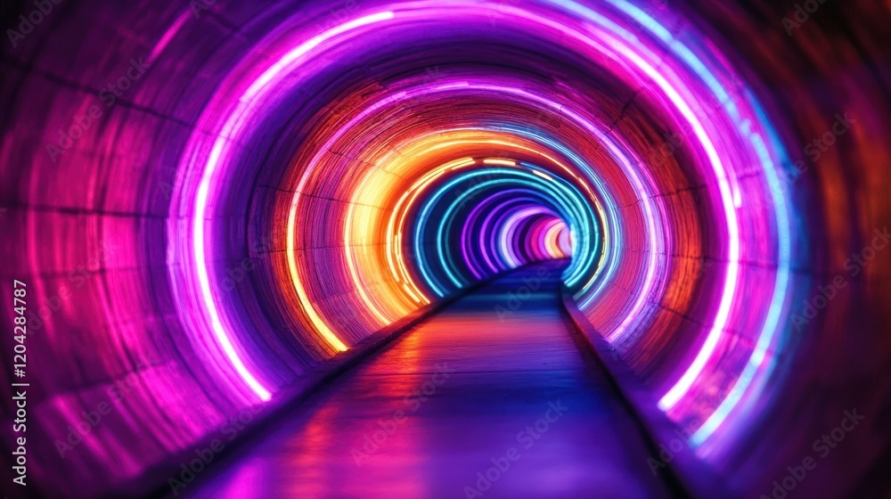 Neon Tunnel: A Symphony of Colors and Light Neon Tunnel: A Symphony of Colors and Light