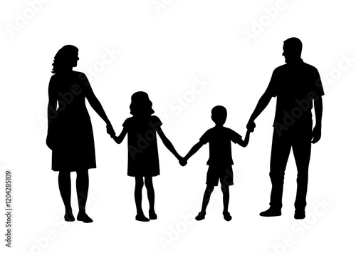 silhouette of a family