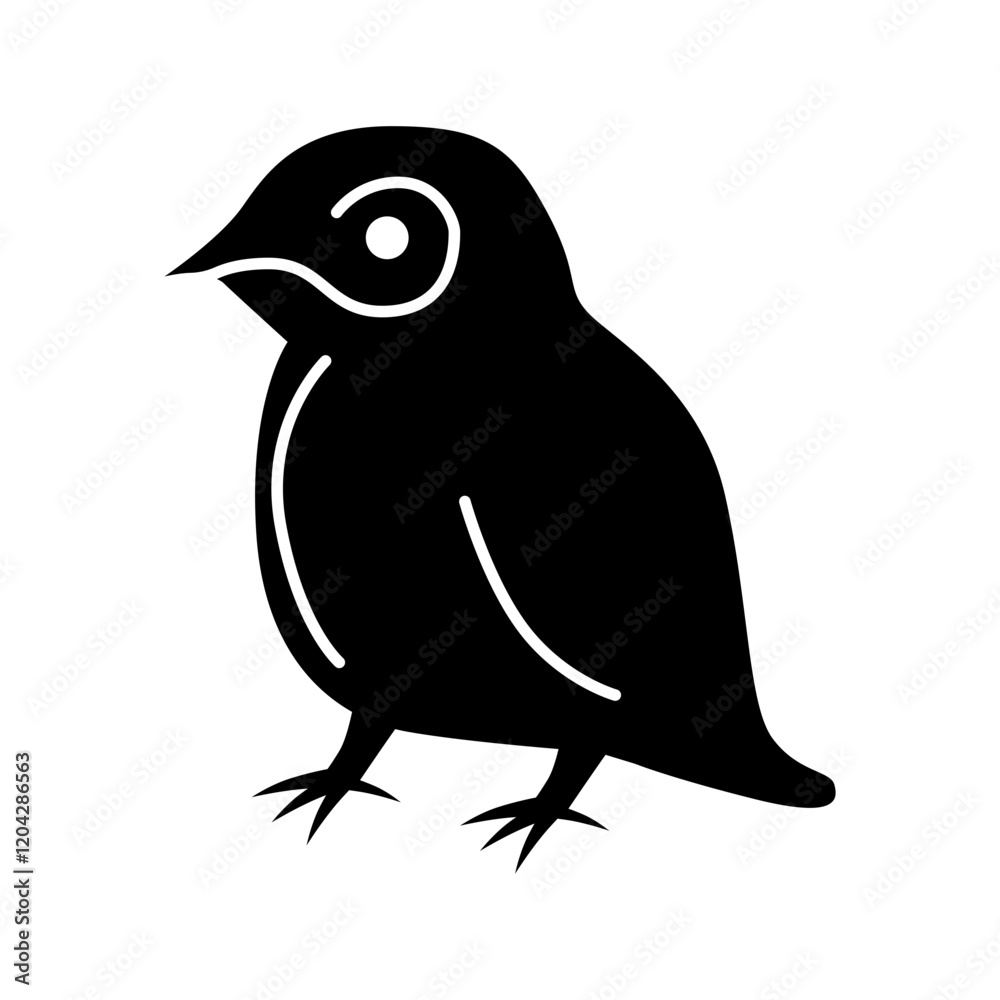Fototapeta premium Minimalist Bird Silhouette in Black icon