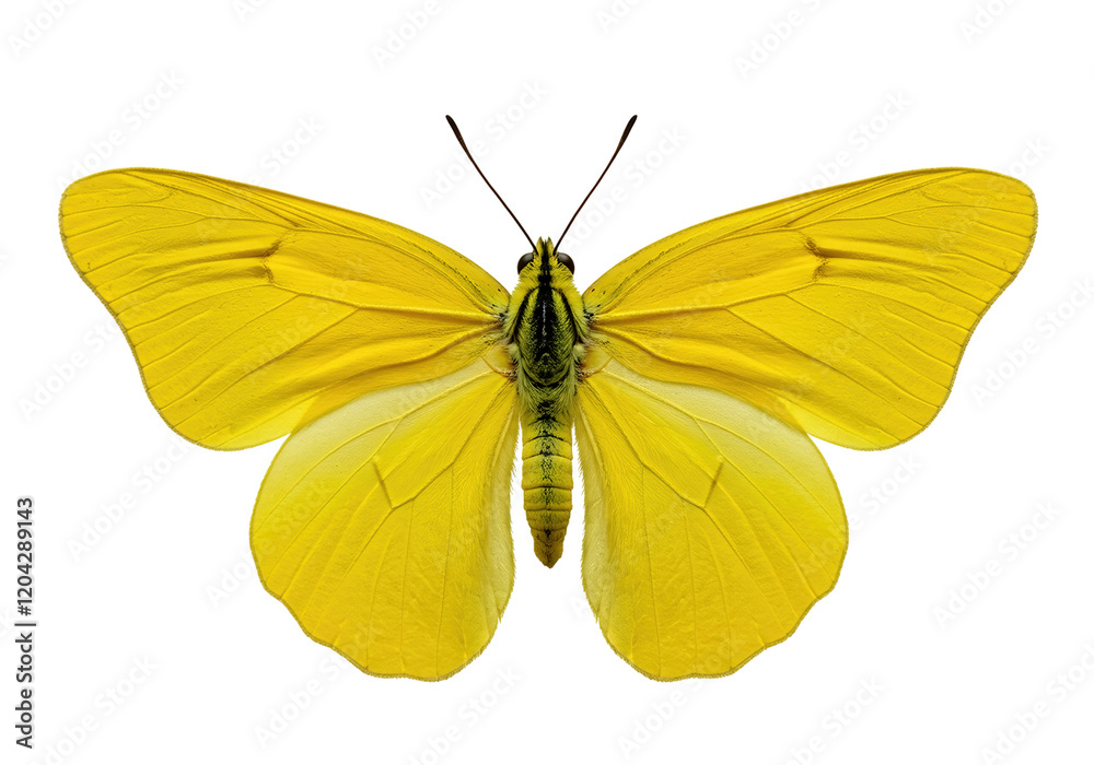 Obraz premium Yellow butterfly isolated on white background,