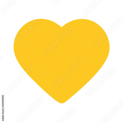 Free Download Yellow heart, simple graphic, flat design, minimalist icon, solid color, love symbol, digital illustration, vector art, clean lines, bold shape, cheerful emoji, cute sticker, vibrant yellow, smooth ed - GFXLoad