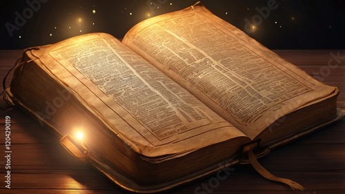 The Holy Bible bathed in sunlight, creating a stunning lens flare effect.