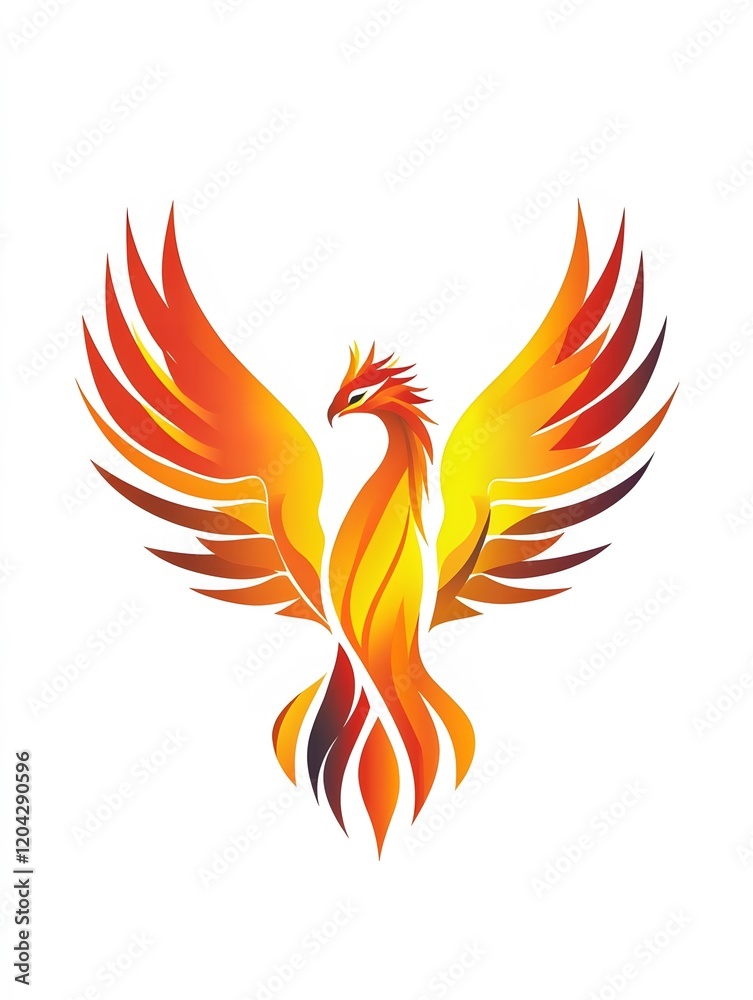 Fototapeta premium a_majestic_phoenix_rising_from_golden_flame