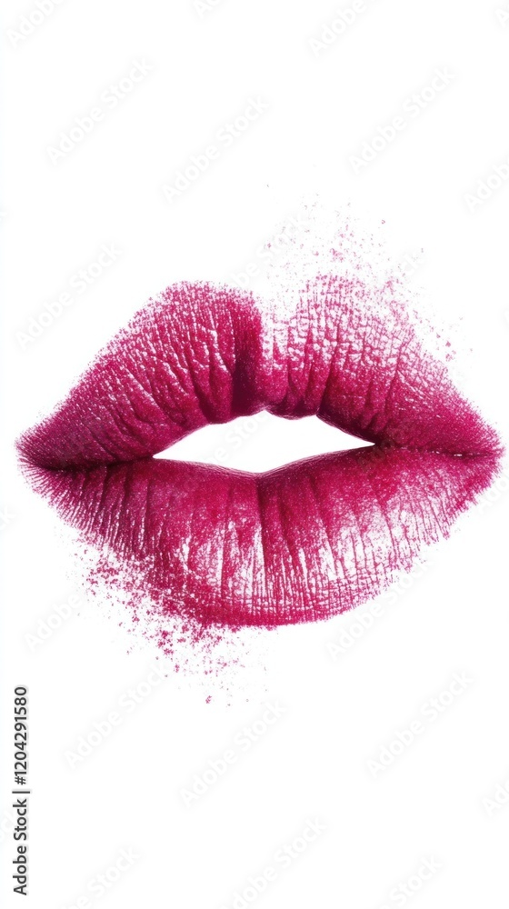 Obraz premium Lipstick kiss marks on white background