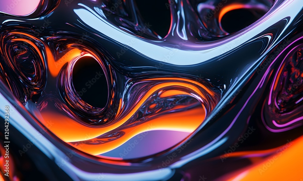 Abstract swirling liquid metal with vibrant colors. Abstract swirling liquid metal with vibrant colors.