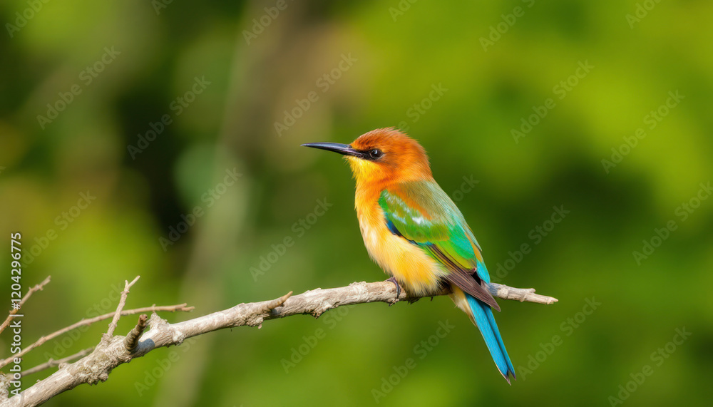 Stunning Chestnut-headed Bee-eater Bird on Branch Stunning Chestnut-headed Bee-eater Bird on Branch