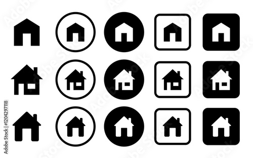 House symbol. House set icon. Home flat icon set vector illustration