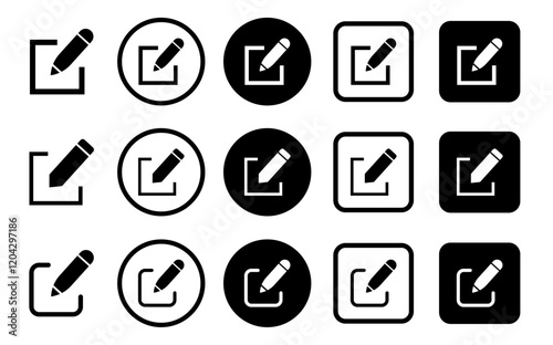 Pen. Edit icon set. Notepad edit document with pencil and pen icon. Pen  sign up icon. Business concept note edit pictogram. Vector illustration.