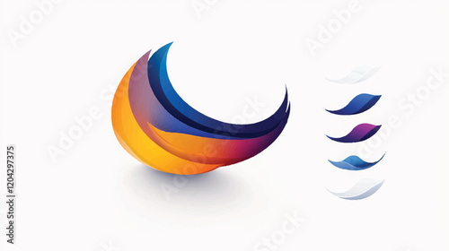 Multiple screens display a vibrant, swirling abstract design, possibly from an art or design app.
