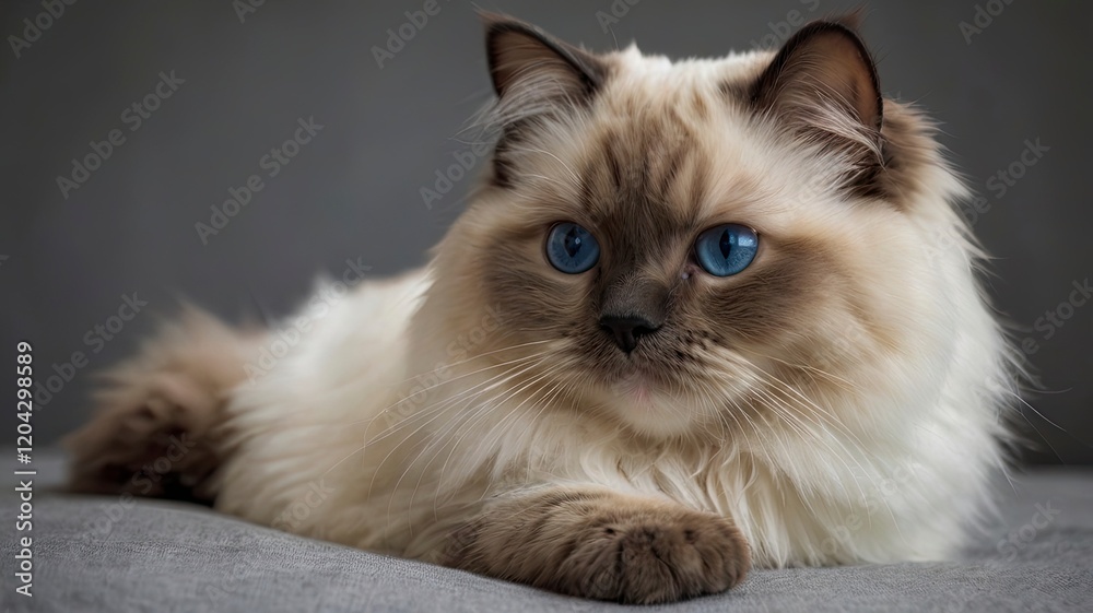 Fototapeta premium Cute ragdoll cat