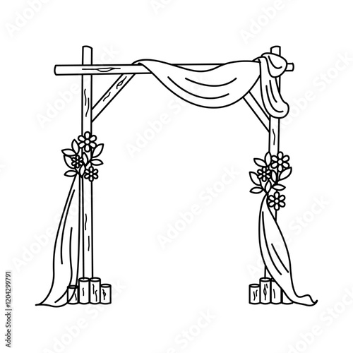 wedding flower arch line art
