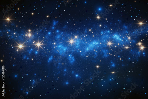 A blue sky with a lot of stars. Generative Ai.