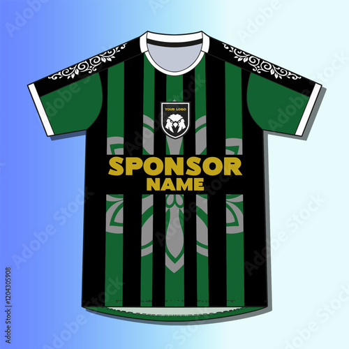 bloke core football jersey mockup with striped motif design