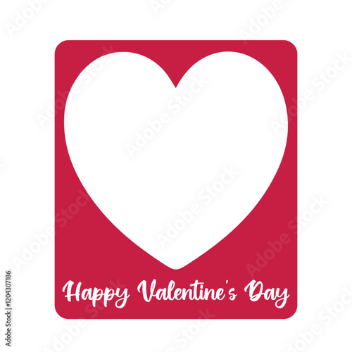 Happy Valentine's Day Photo Frame Photocall Border Blank Cut Out Transparent Vector.