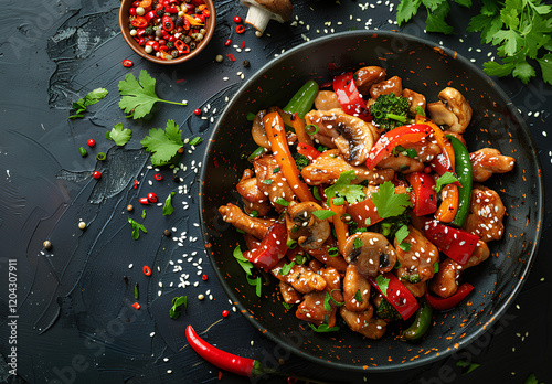 Asian-Style Stir-Fried Chicken and Vegetables photo