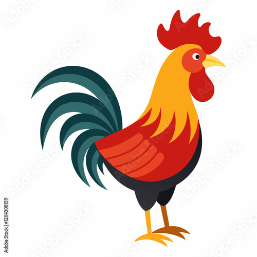 rooster isolated on white background