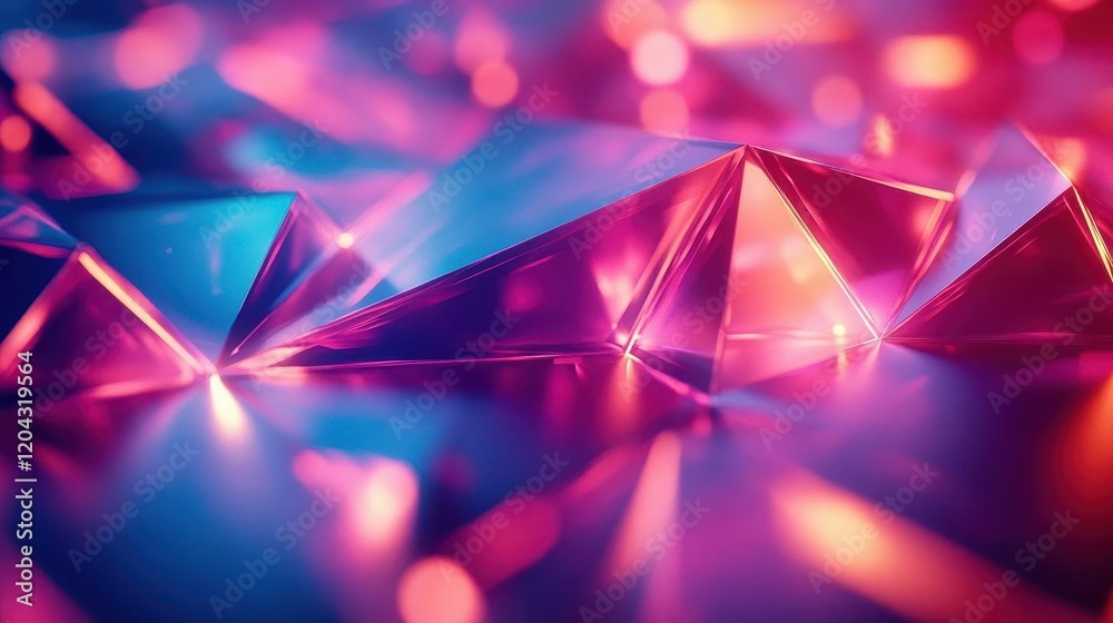 Futuristic abstract design, close-up of sharp geometric shapes, glowing neon highlights Futuristic abstract design, close-up of sharp geometric shapes, glowing neon highlights
