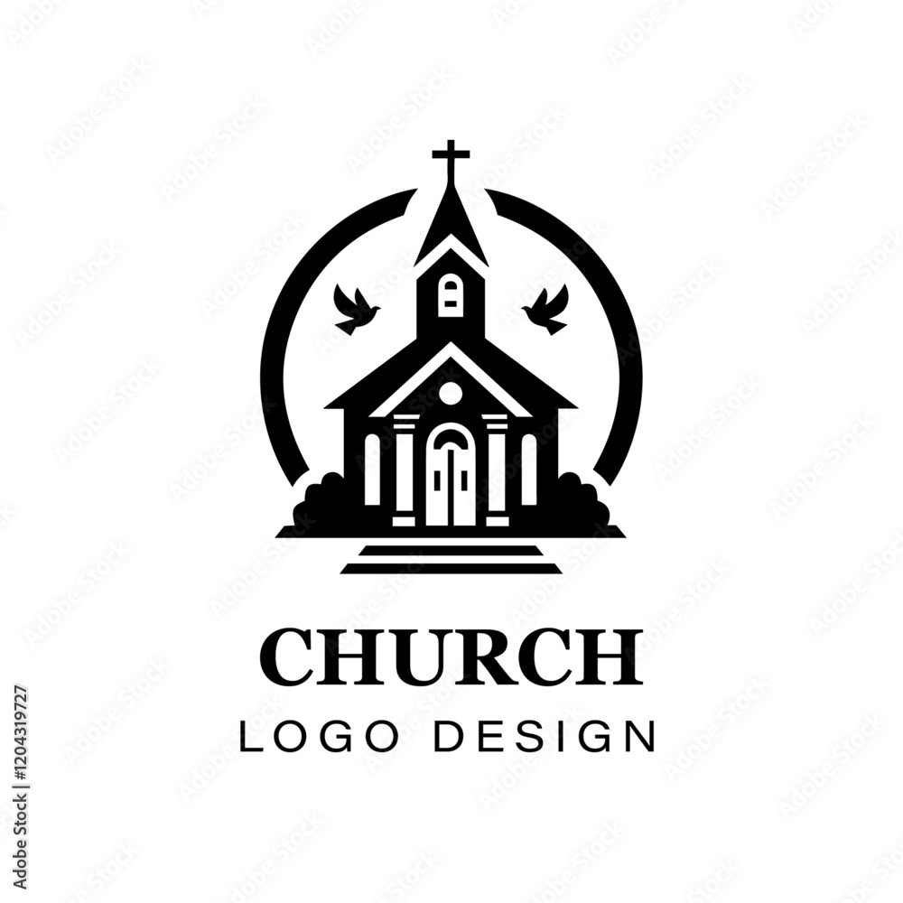 Black and white gothic church logo design featuring cross, detailed vector artwork for branding, religious organizations, architecture, and graphic art projects.
Black and white gothic church logo design featuring cross, detailed vector artwork for branding, religious organizations, architecture, and graphic art projects.