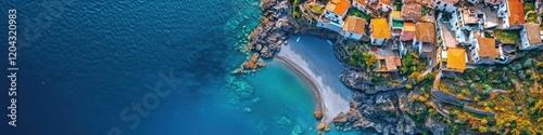 Wallpaper Mural Breathtaking Aerial Panorama of Amalfi Village with Colorful Homes and Serene Beach on the Stunning Amalfi Coast, Campania, Italy Torontodigital.ca