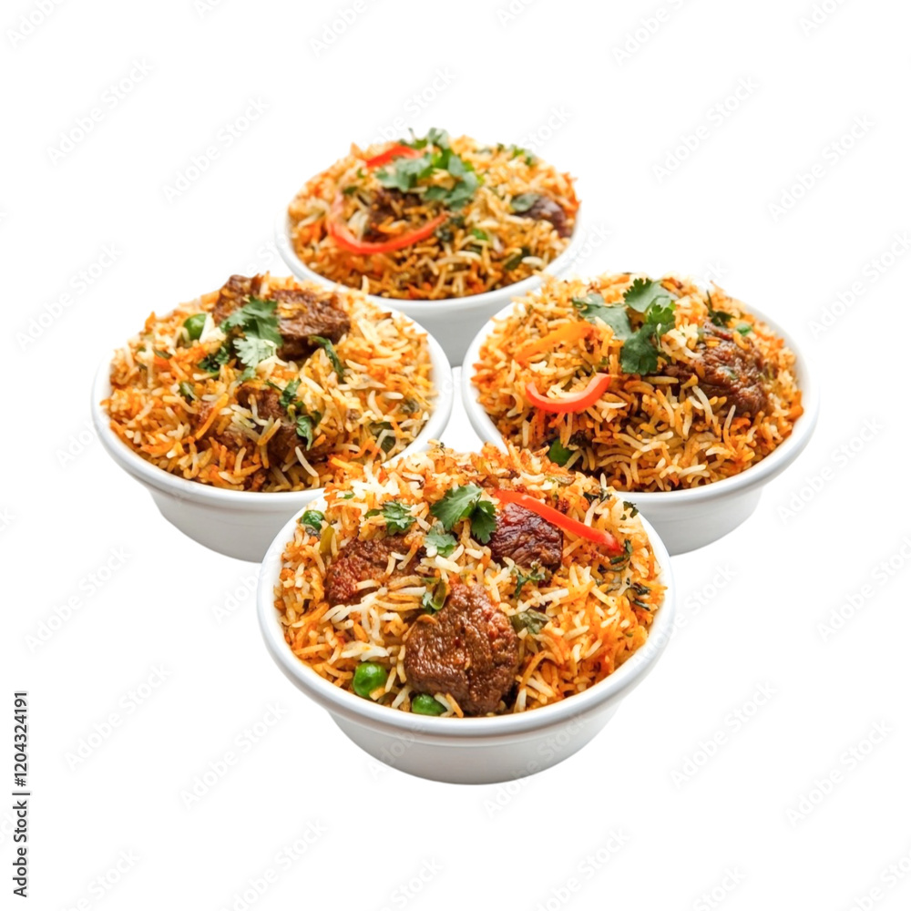 Delicious Mutton Biryani in Bowls Indian Cuisine Food Delicious Mutton Biryani in Bowls Indian Cuisine Food