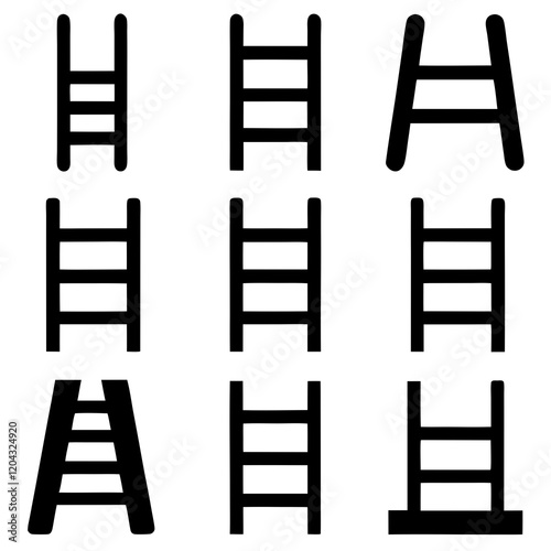 Simple Black Ladder Icons design