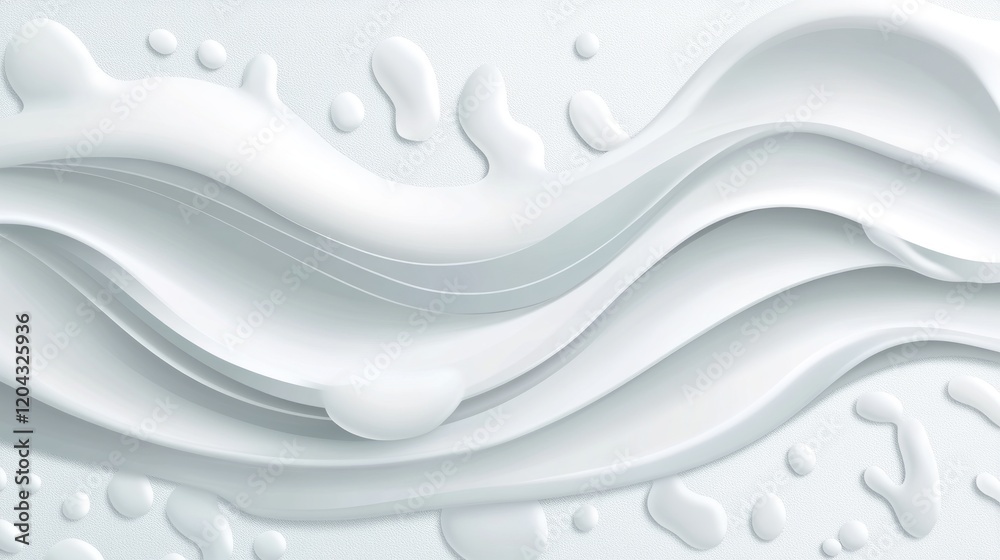 Obraz premium Milk splashes. Natural dairy product, yogurt or cream splash with flying drops. Realistic Vector illustration