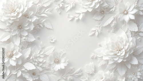 delicate flowers and leaves creating a beautiful decorative border