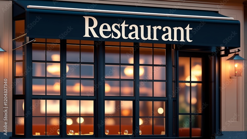 Fototapeta premium Charming Restaurant View Through the Windows