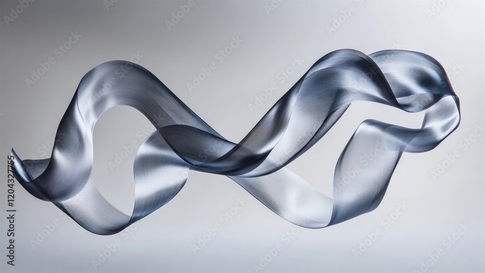 Elegant Metallic Ribbon in Abstract Motion Elegant Metallic Ribbon in Abstract Motion