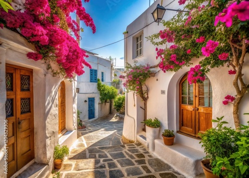 Drone reveals breathtaking views of Naxos Chora's ancient alleys and Cycladic charm.