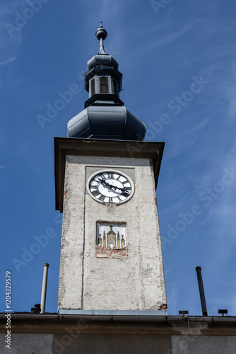 Old town hall with a tower, Zabreh, Czech republic photo