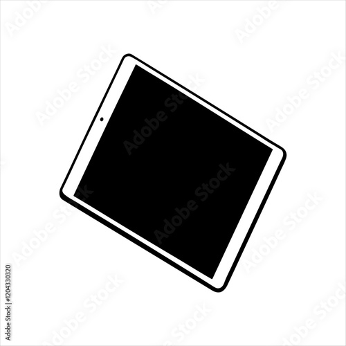 Realistic vector illustration of White and Black Digital Tablet  Template. Modern Digital devices