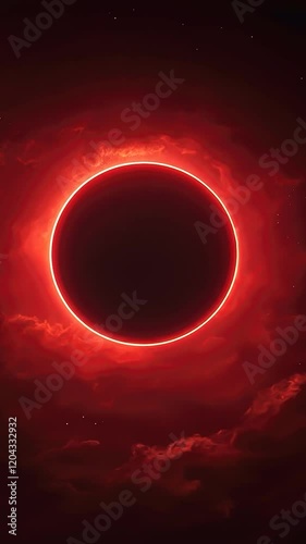 Stunning red eclipse illuminating the night sky with mystery.