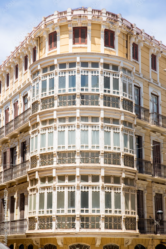 Facade of a historic building in Spain. Facade of a historic building in Spain.