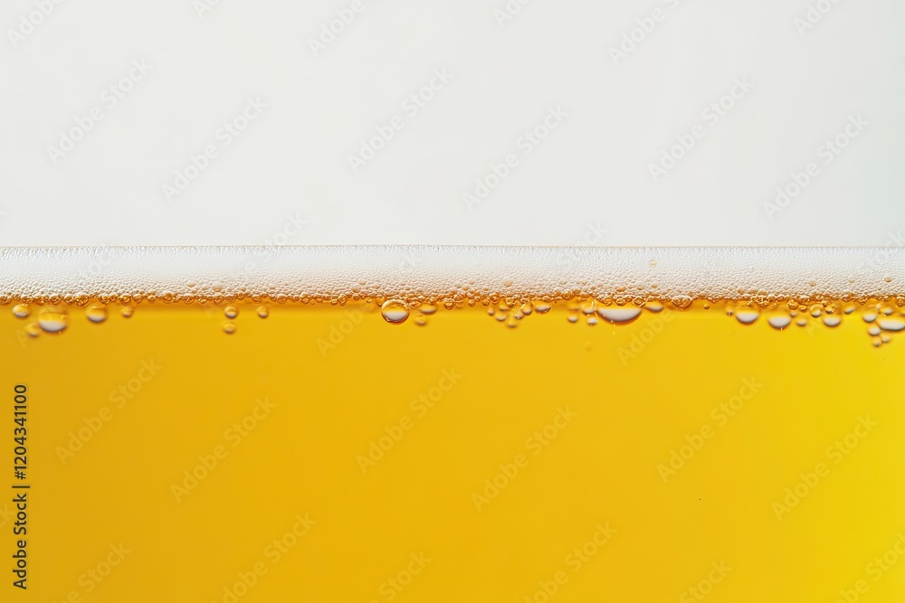 Close-up shots of golden beer with foam and bubbles at the top. AI generated image Close-up shots of golden beer with foam and bubbles at the top. AI generated image