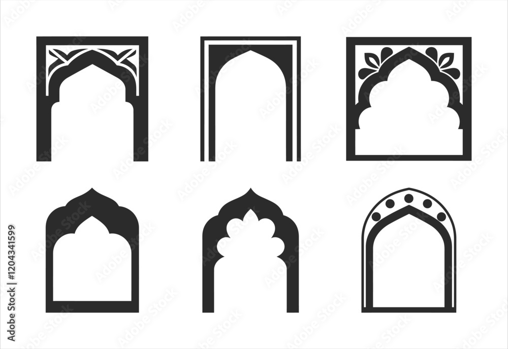 Fototapeta premium islamic Frame vector silhouette
