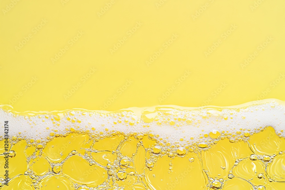 Close-up shots of golden beer with foam and bubbles at the top. AI generated image Close-up shots of golden beer with foam and bubbles at the top. AI generated image