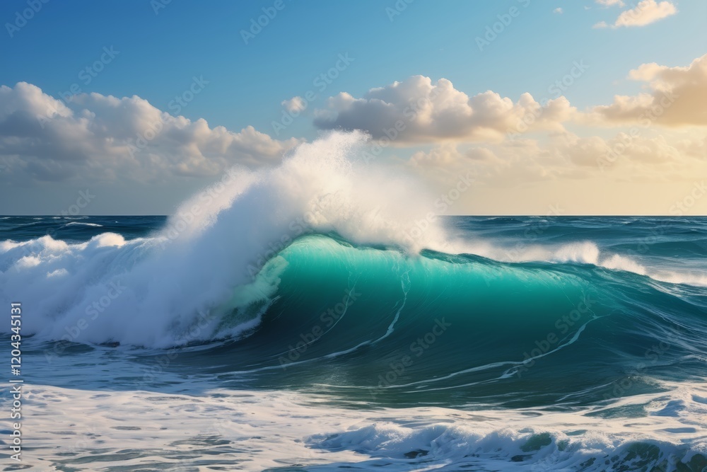surfers are riding a large wave in the ocean on a sunny day surfers are riding a large wave in the ocean on a sunny day