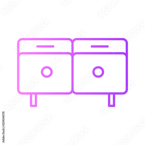 chest of drawers gradient icon