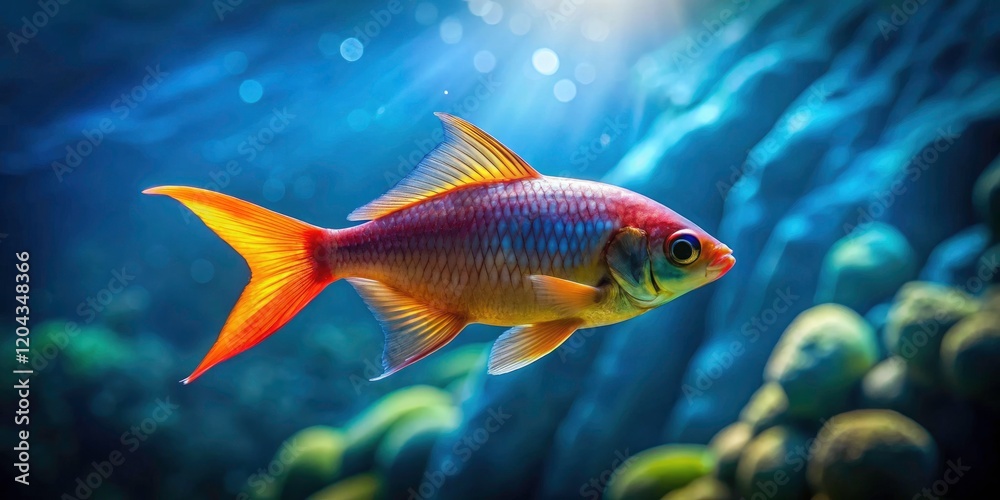 Naklejka premium Simple aquatic life: understated beauty in minimalist fish images.