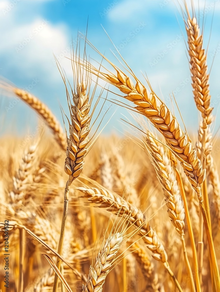 Golden Wheat Field Basking in Sunlight. AI Generated Golden Wheat Field Basking in Sunlight. AI Generated