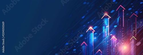 Wallpaper Mural Upward trending arrows city background Torontodigital.ca