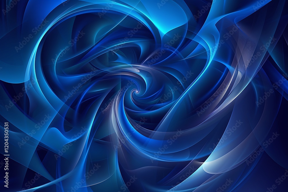 Obraz premium Abstract blue background with smooth lines and waves