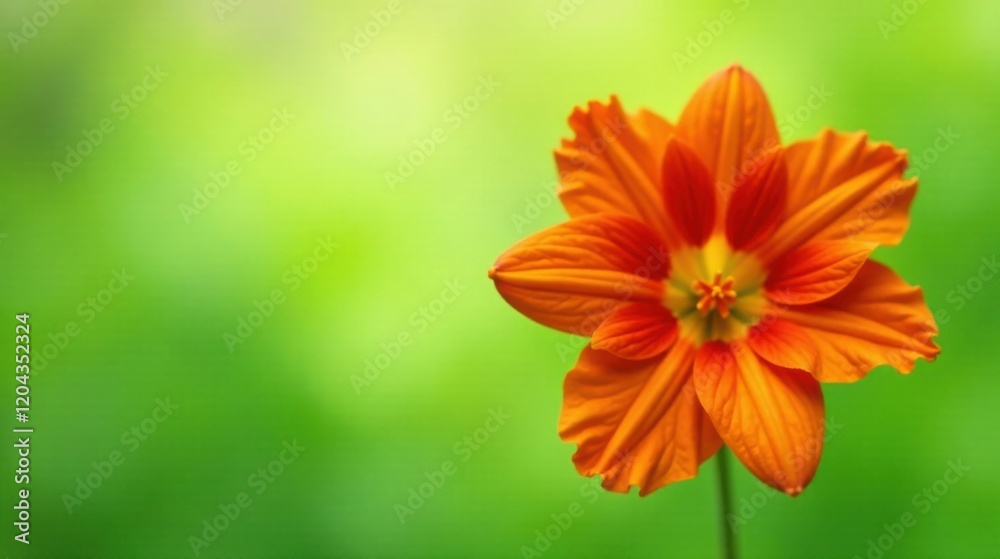Vibrant Orange Blossom Against a Lush Green Background, a Close-Up Study of Delicate Petals and Gentle Curves Vibrant Orange Blossom Against a Lush Green Background, a Close-Up Study of Delicate Petals and Gentle Curves