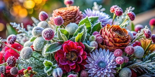Wallpaper Mural Stunning winter blooms and frosty floral arrangements create elegant bouquets, showcasing winter's icy beauty. Torontodigital.ca