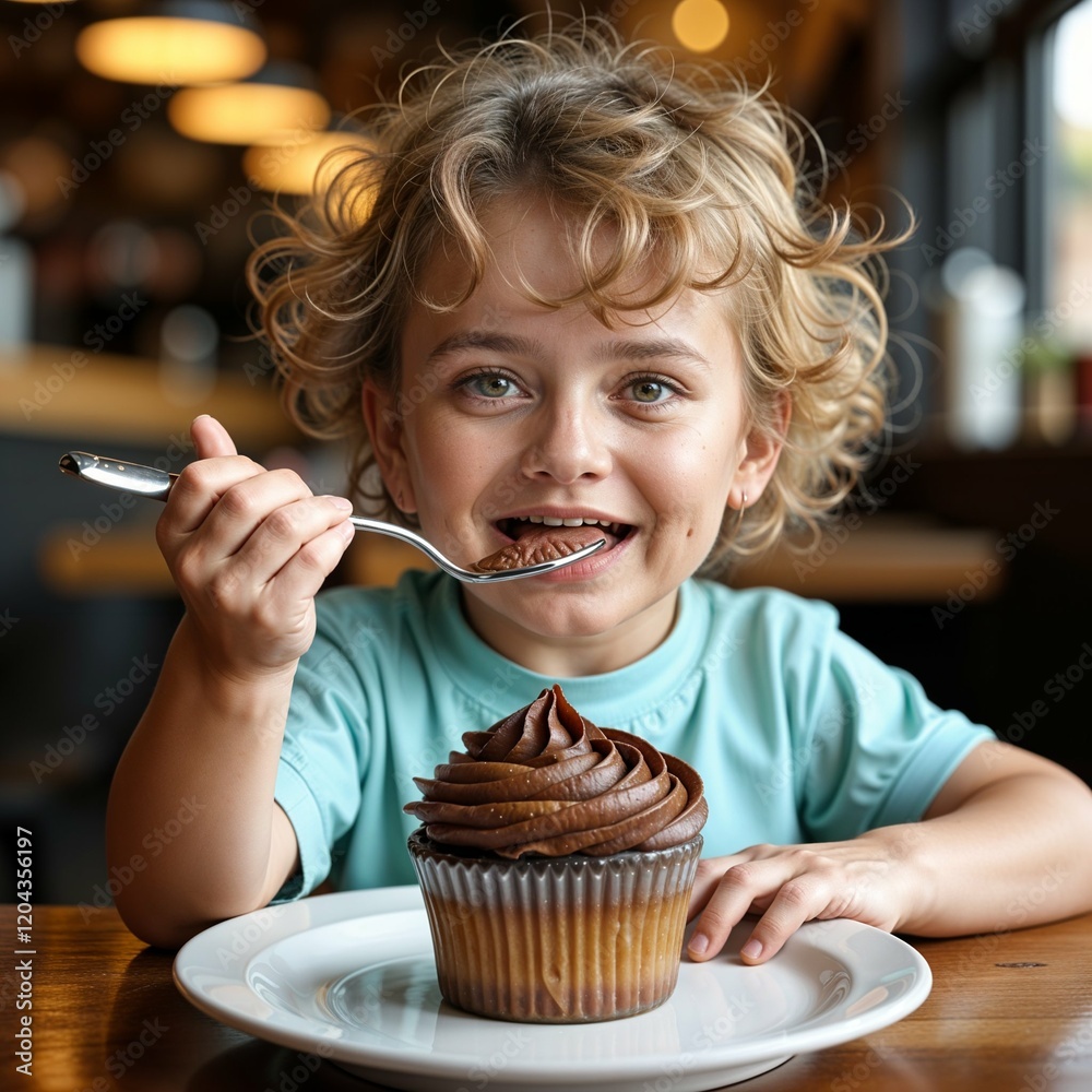 child eating cake