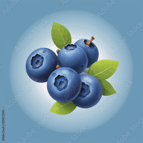 blueberries, hand drawn watercolor blueberries set on white background. Fruit vector illustration. Pattern watercolor fruit.