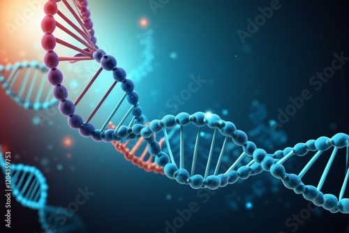 a close up of a double - stranded strand of dna against a blue background photo