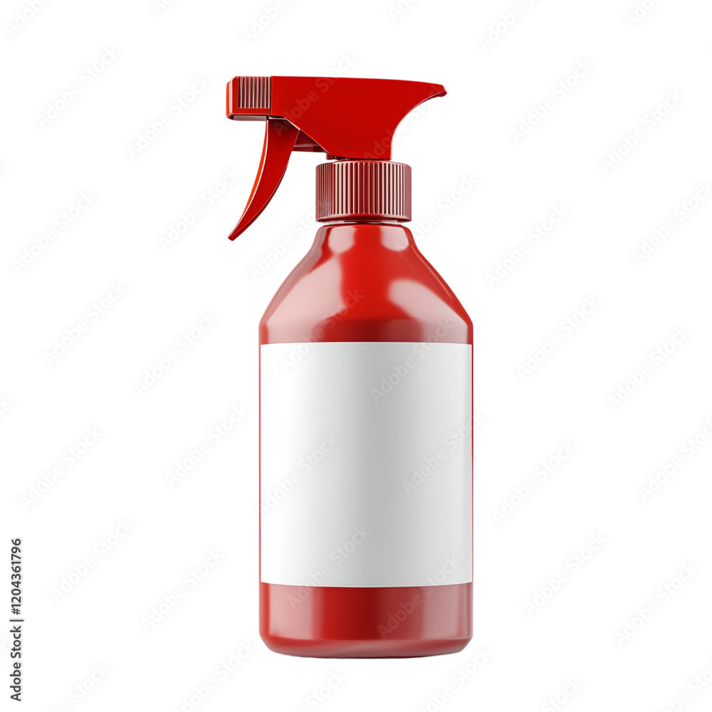Red Spray Bottle for Cleaning Solutions Isolated on transparent background Red Spray Bottle for Cleaning Solutions Isolated on transparent background