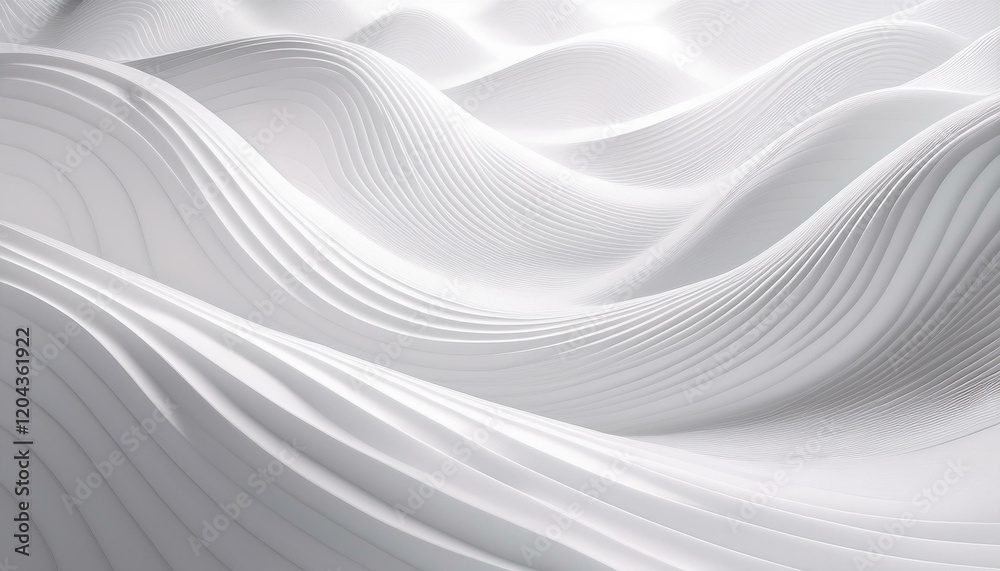 A 3D tile design with a wave-like texture in glossy white, creating a dynamic and fluid look, adding depth and elegance to modern interiors A 3D tile design with a wave-like texture in glossy white, creating a dynamic and fluid look, adding depth and elegance to modern interiors